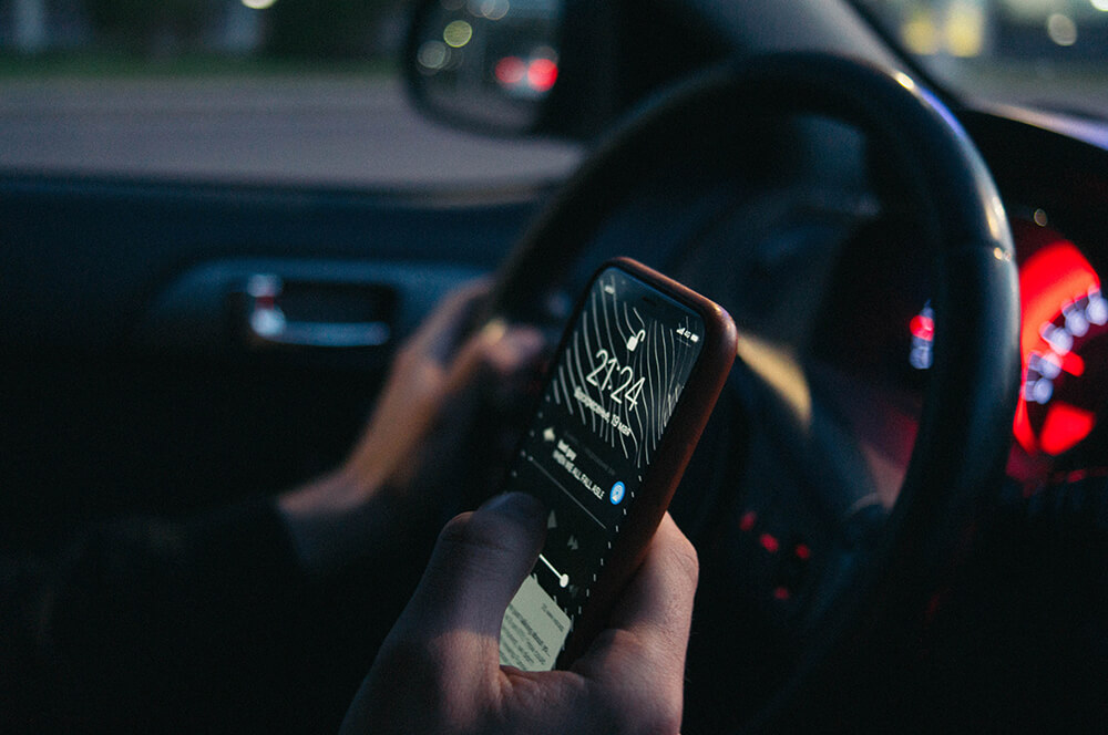 Person on cellphone while driving