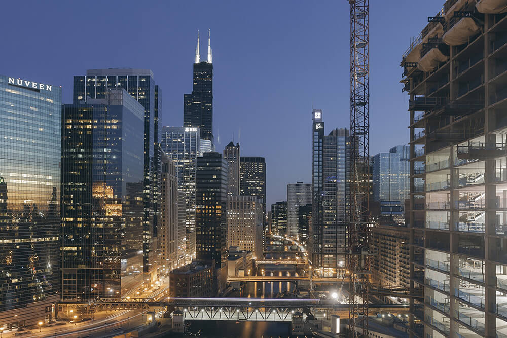 Chicago at dusk