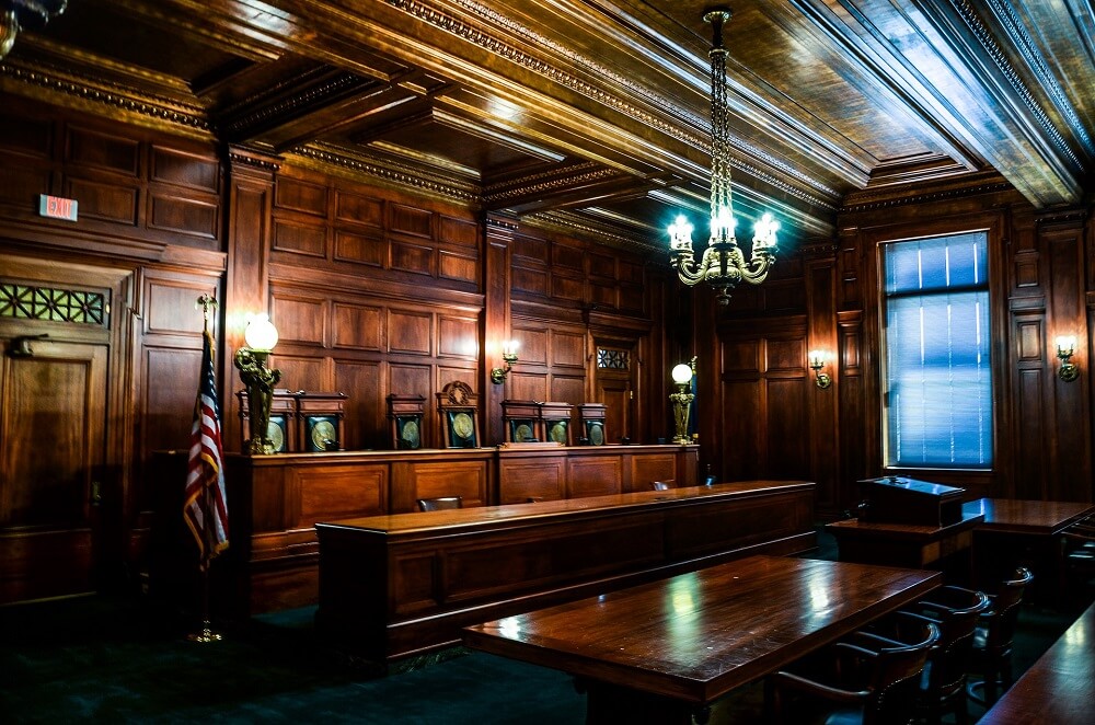 Inside of courtroom