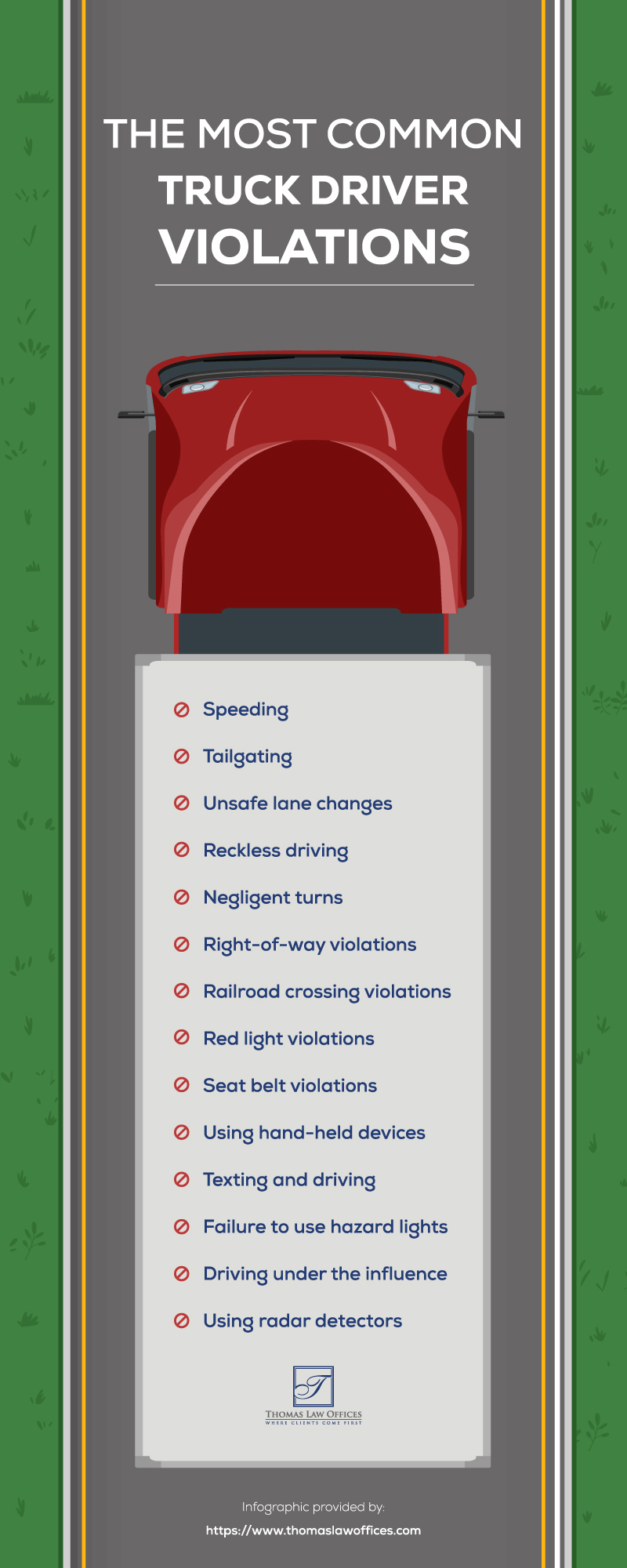 Truck driver violation infographic